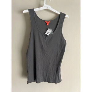 Women’s Grey Ribbed Sleeveless Top Plus Size 3X